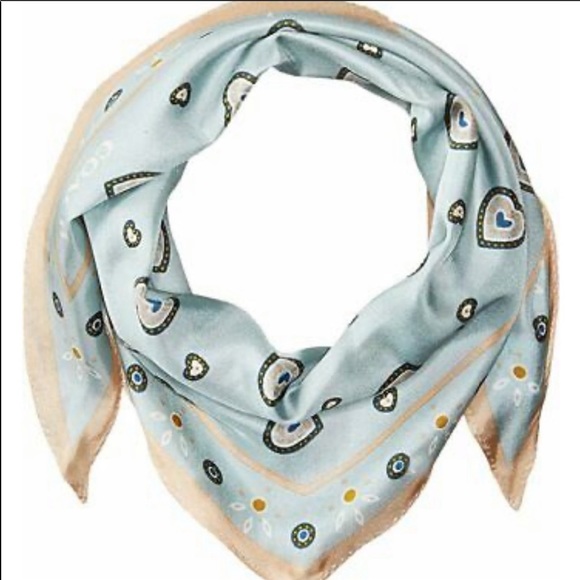 COACH Western Heart Silk Diamond Scarf NEW - Picture 4 of 5